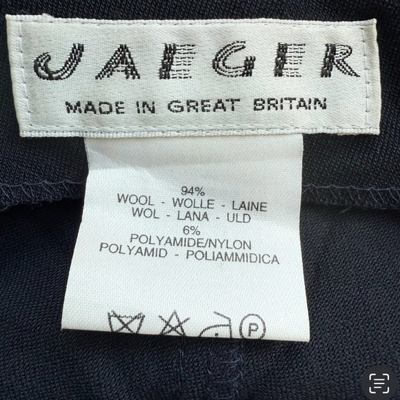 Jaeger Vintage Wool Blend Elegant Black Maxi Skirt Size 14 Minimalist Classic - Picture 3 of 12